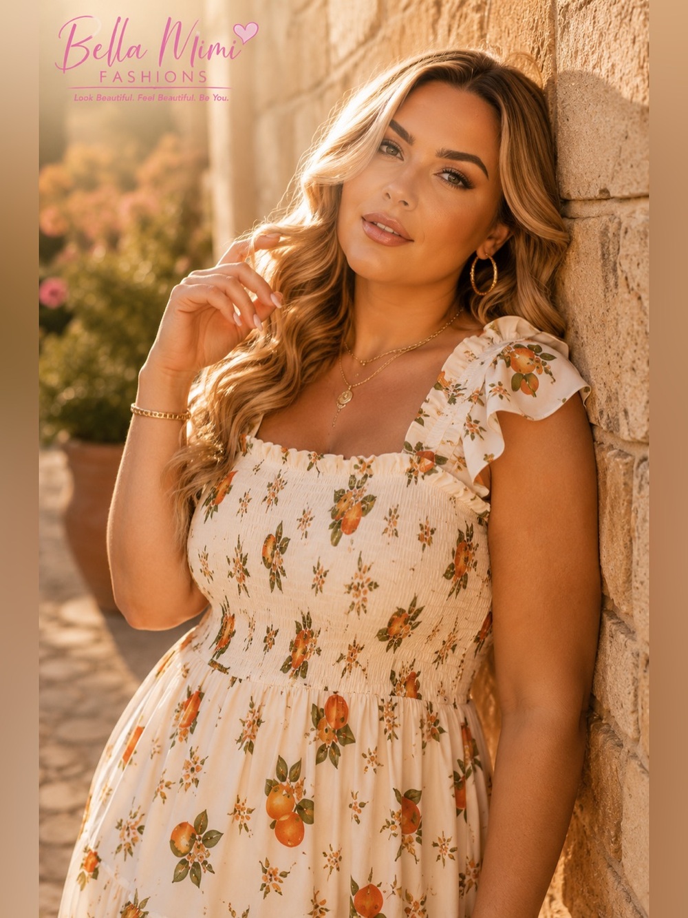 NWT Sugarlips Arancia Ruffled Tier Smocked Midi dress plus size 3X π - Picture 1 of 10